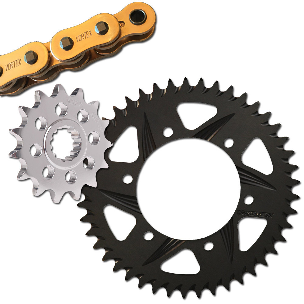 Vortex Kawasaki ZX6R 2003-2004 V3 2.0 Gold Chain and Sprocket Kit