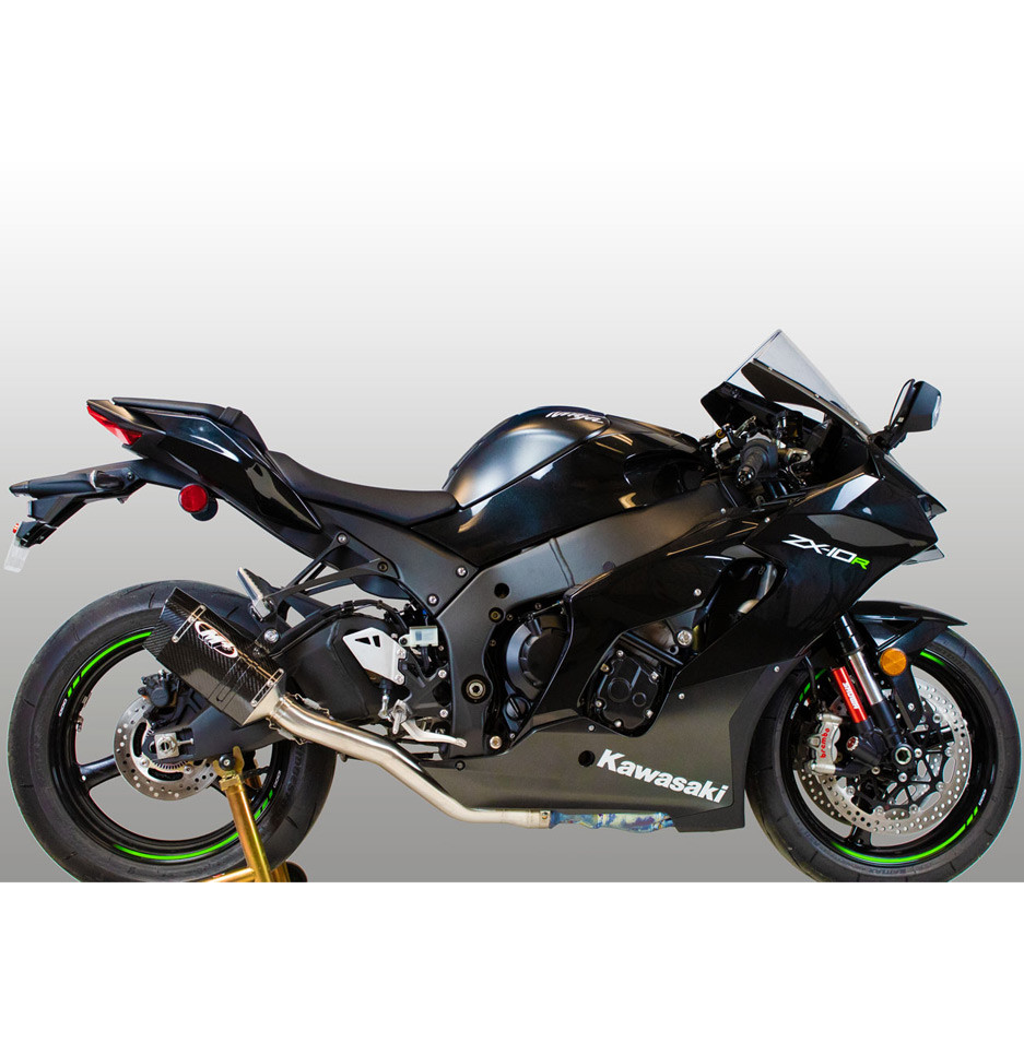 M4 Kawasaki ZX10R 2021-2025 Tech 1 Carbon Titanium Half Exhaust System