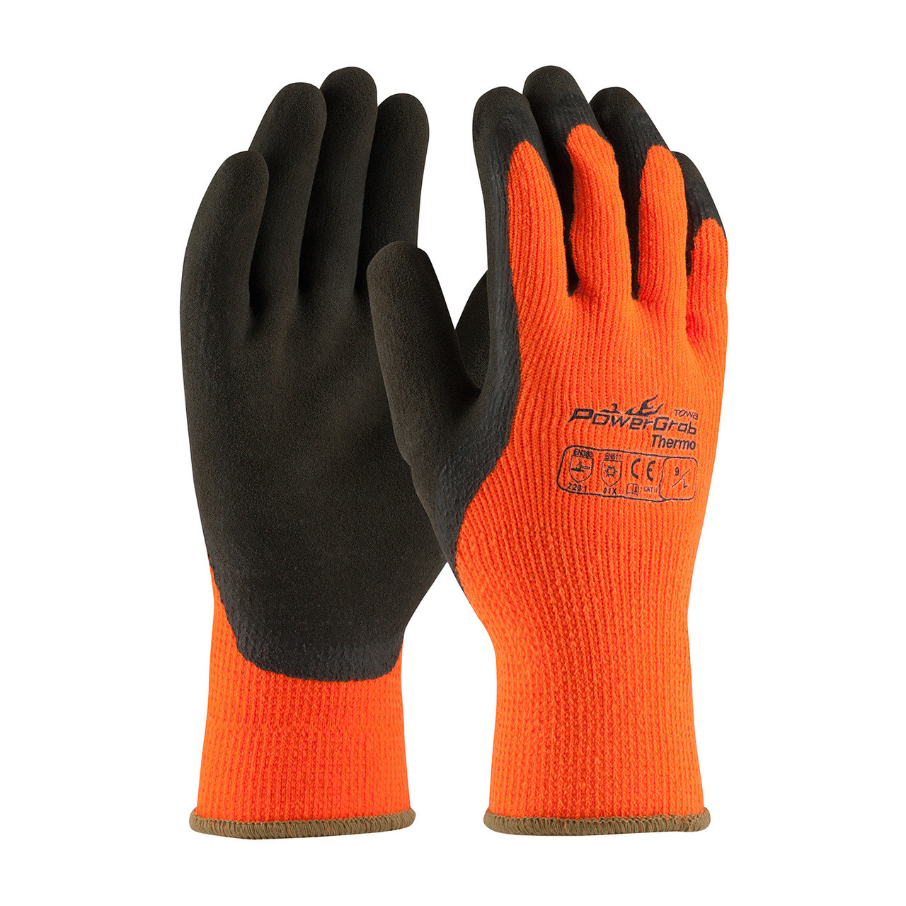 PIP 41-1400 Winter PowerGrap Thermo HiViz Orange Seamless Gloves
