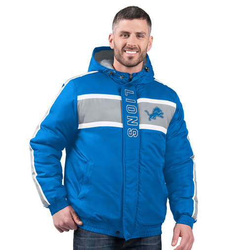 Detroit Lions Starter Polyfill Hooded Full-Zip Jacket - Blue