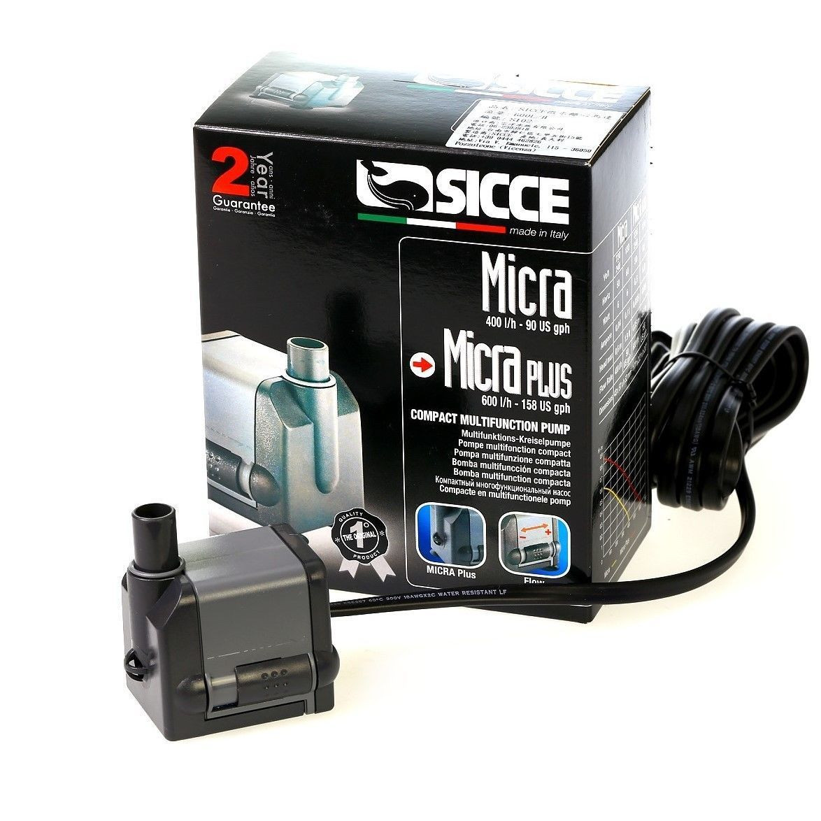 Micra Pump 90 gph 1.9 ft Head - Sicce - SaltwaterAquarium.com