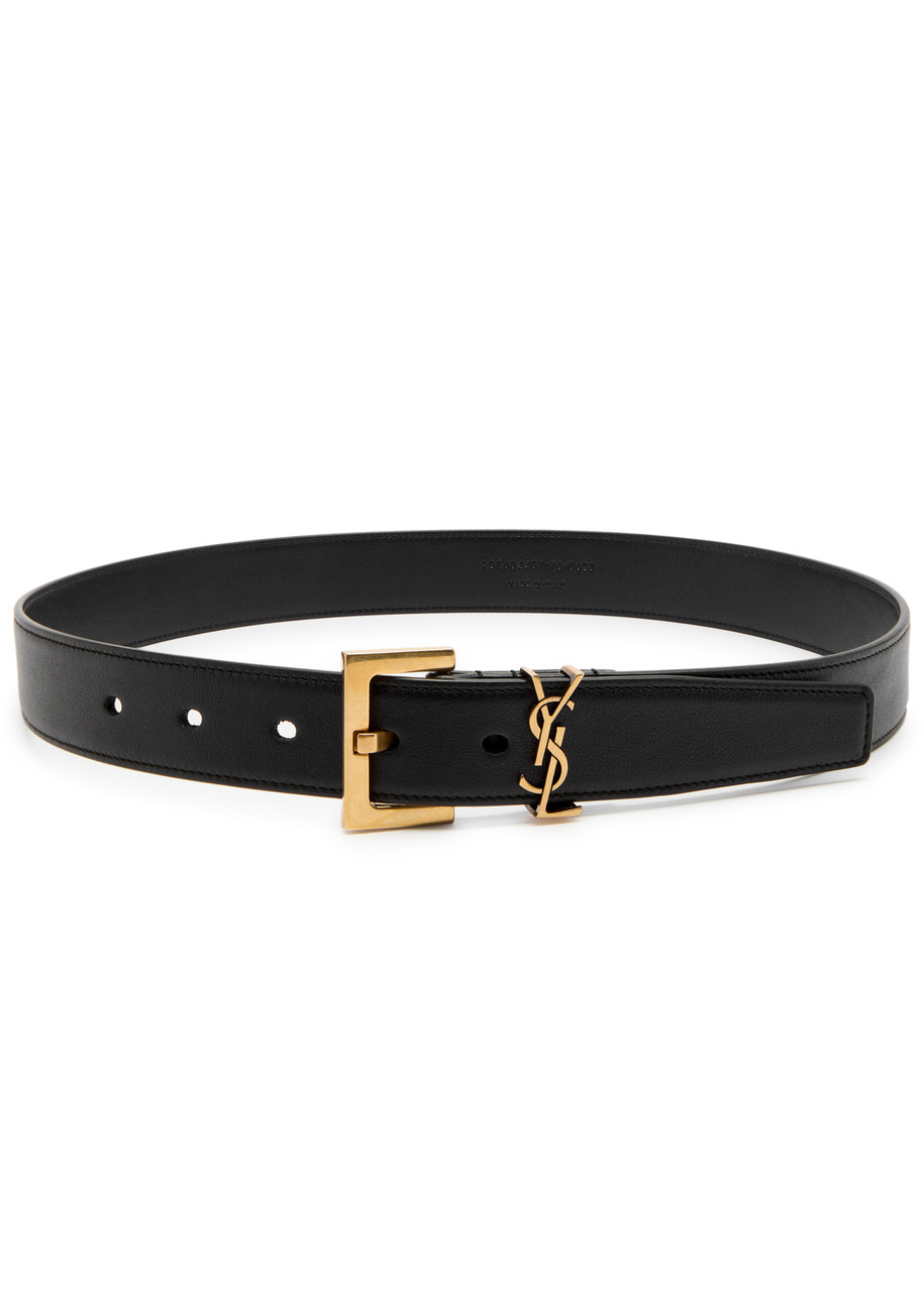 SAINT LAURENT Logo leather belt | Harvey Nichols