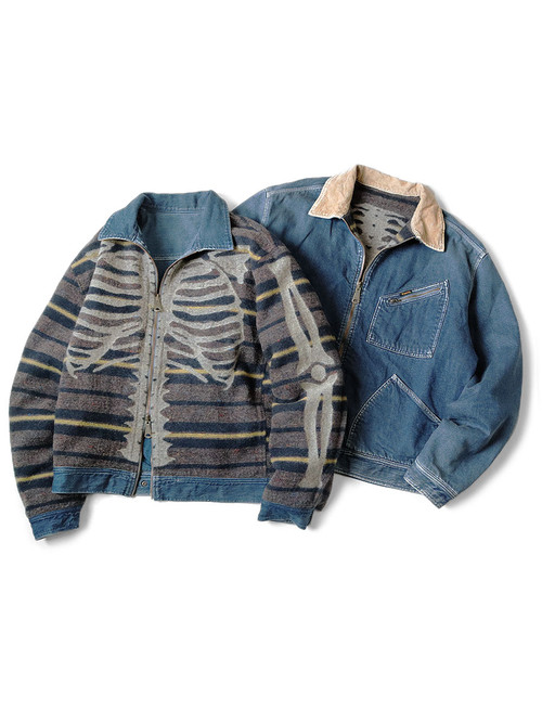 KAPITAL Jacket 11.5Oz Denim BONE Lining Reversible ZIP UP Work JKT