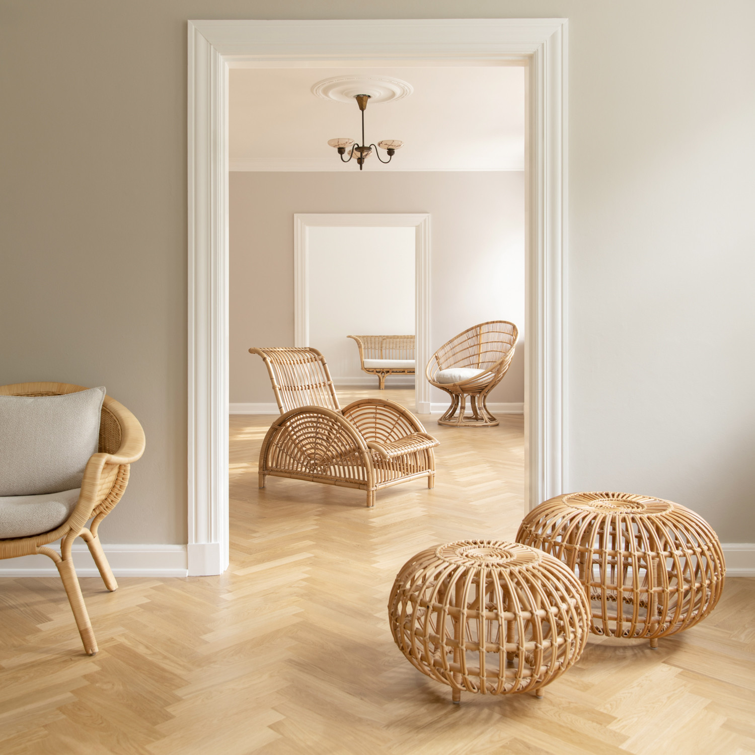 Sika Design L Franco Albini ラタンオットマン L ②