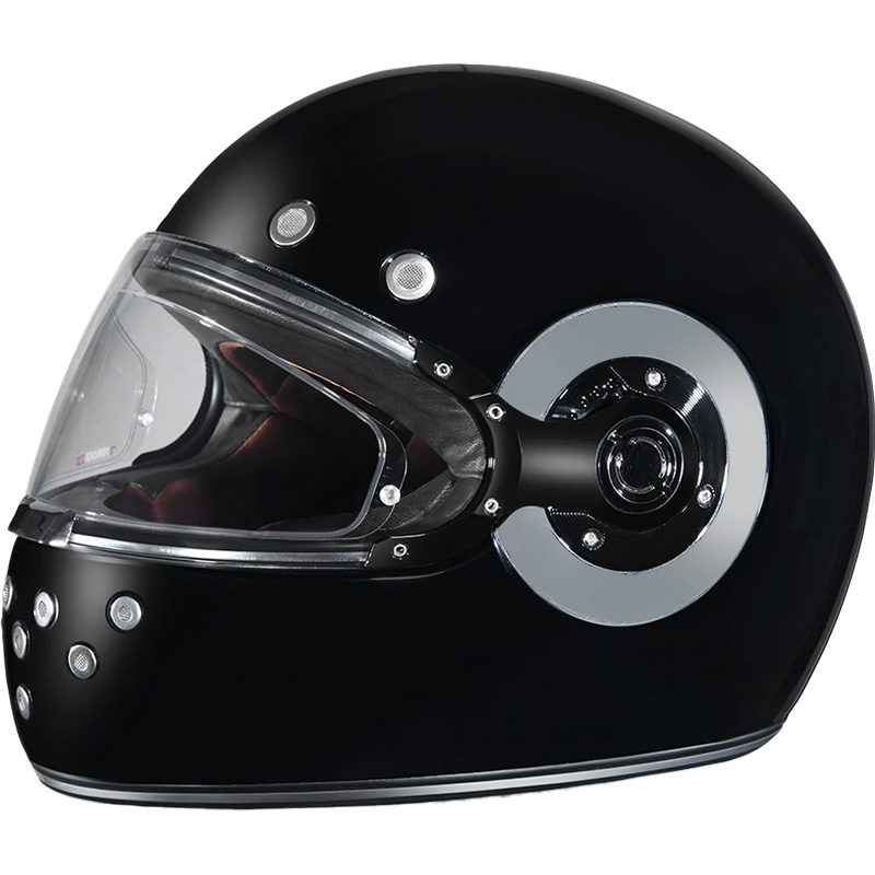 Daytona Retro Gloss Black Chrome Accents Helmet | XtremeHelmets.com
