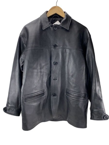 BEAMS(ビームス) / レザージャケット・ブルゾン/S/羊革/BLK/無地/11-18