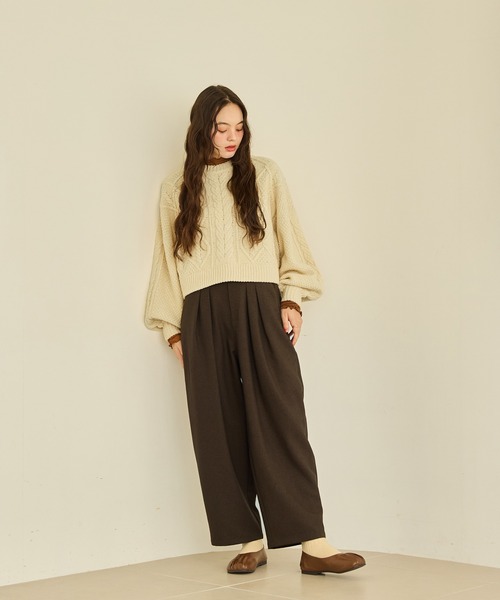 OLUN | short cable knit/ショートケーブルニット - Buyee, an Online