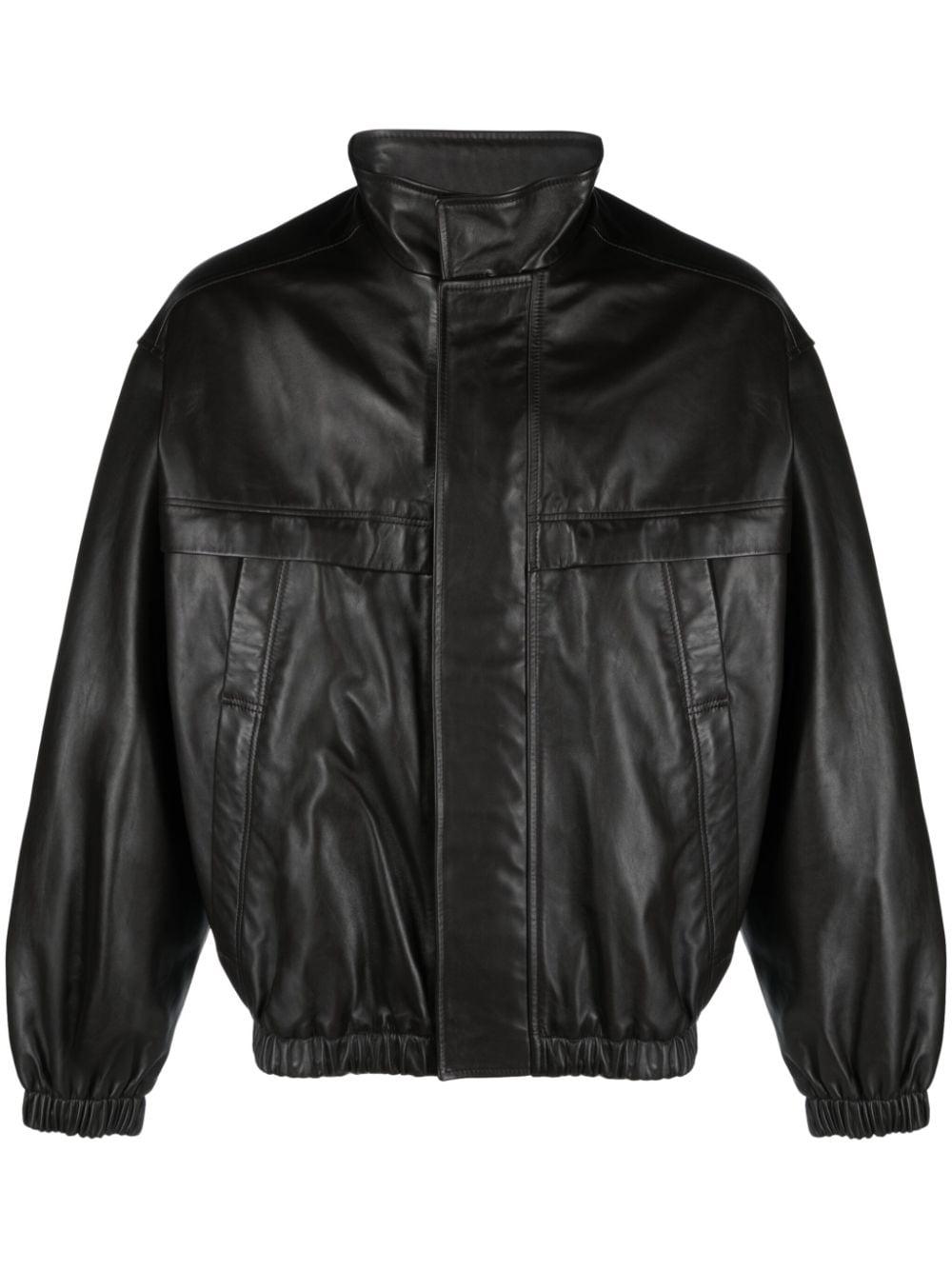 Lemaire Boxy-fit Leather Blouson in Black for Men | Lyst