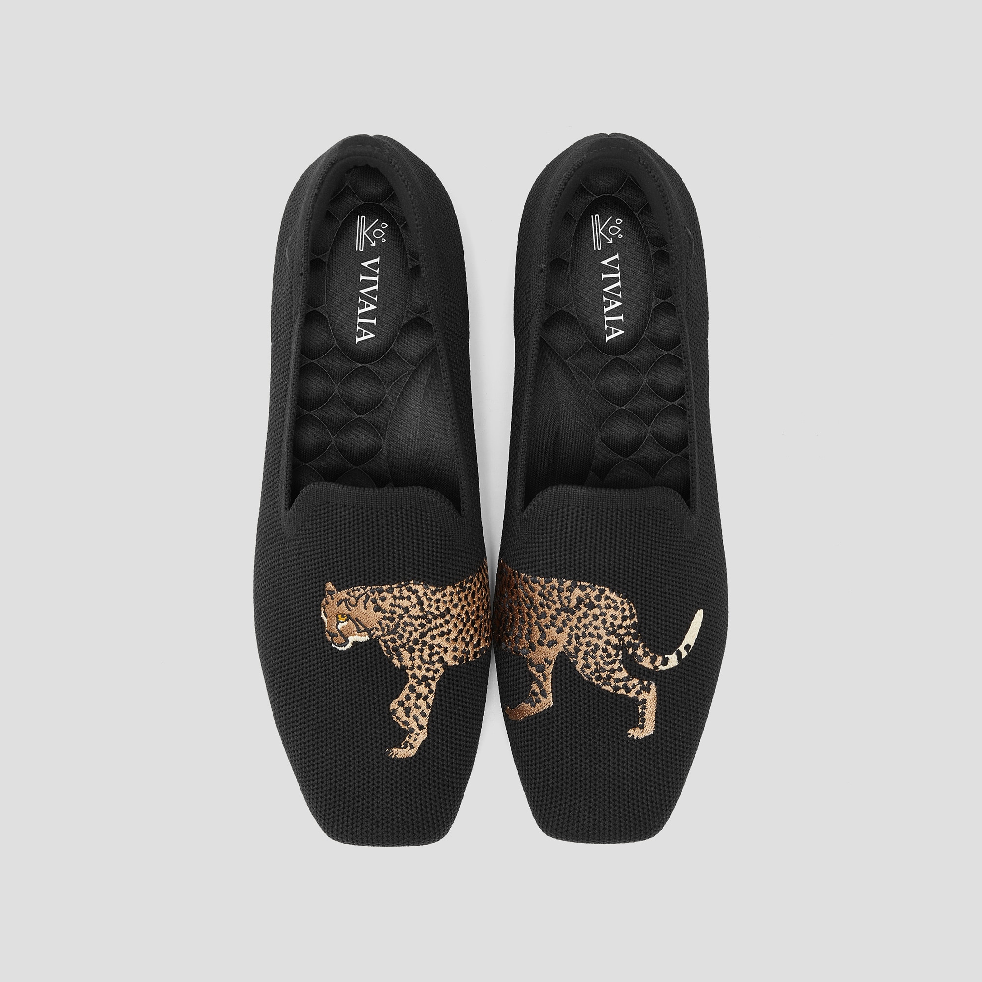 Water-Repellent Square-Toe Loafers (Samantha Walker), BLACK