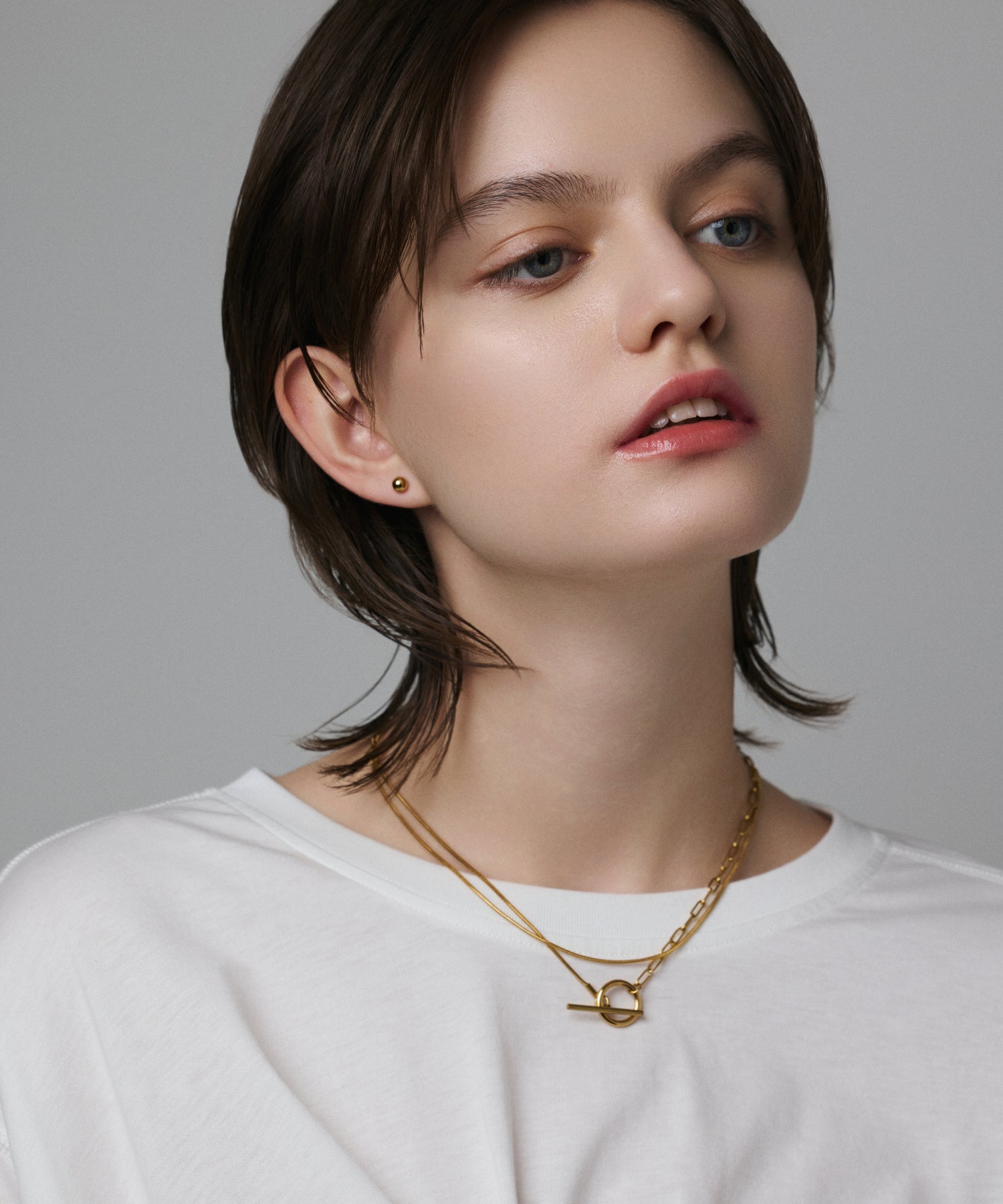 ゴールド]ピンボールピアス(medium)