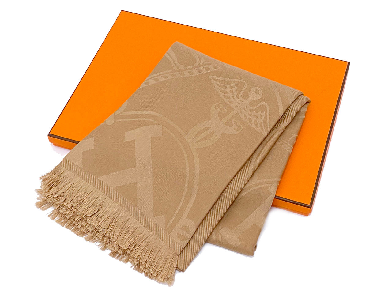 エルメス/カシミヤ＆シルク ストール 《New Libris（ニュー・リブリス