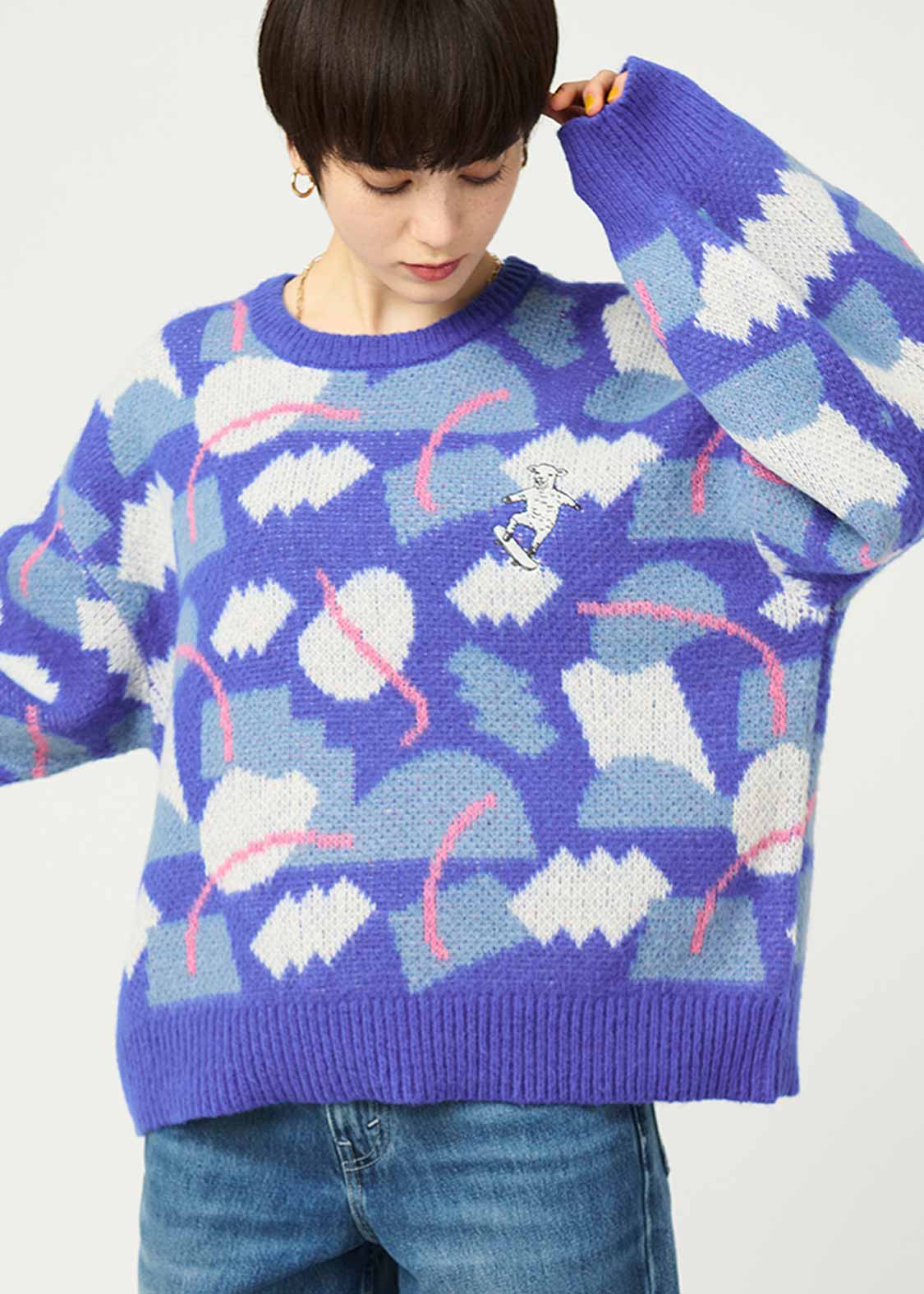 ラムチョップスケート｜ウォッシャブルジャカードシャギーニット