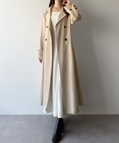 セール】バックレースアップロングトレンチコート（トレンチコート