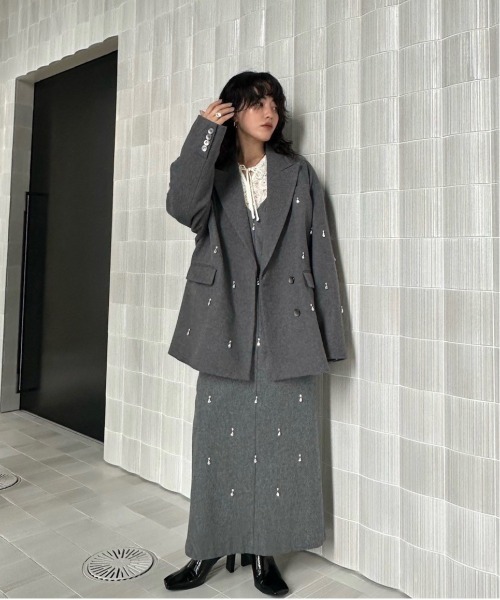 Ameri（アメリ）の「UND ELSA BIJOU WOOL JACKET（テーラード