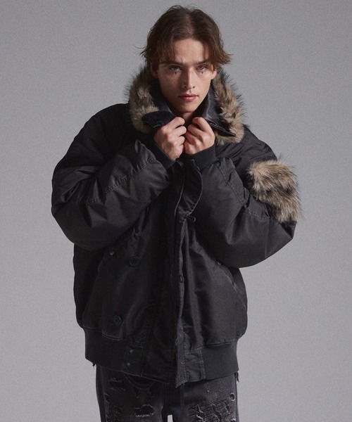 GRANCY】ファーポケットデザインフェードN2Bジャケット / Furpocket