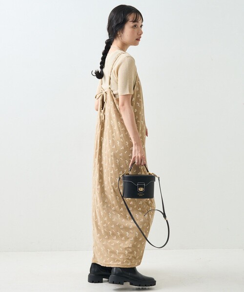 セール】ベロア フラワー刺繍 キャミワンピース（ワンピース