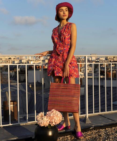 agnes b.（アニエスベー）の「ラフィアトートバッグ (MX02－05