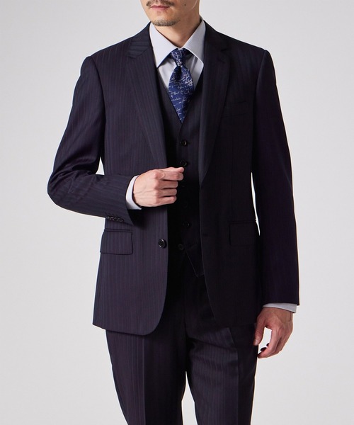 コントラストストライプ 2ボタンスーツ / 253003 1439S（スーツセット