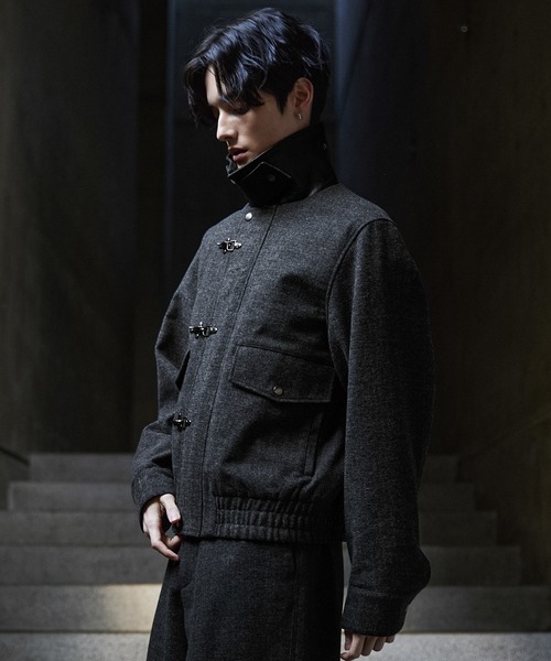 CLEL（クレイル）の「【CLEL】Wool Blend Herringbone Tweed Fireman