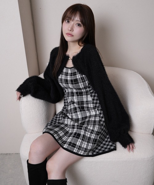 セール】フェザーチェックアンサンブルワンピース（ワンピース