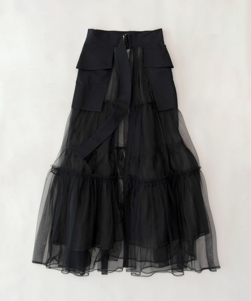 MAISON SPECIAL（メゾンスペシャル）の「Tulle Tiered Belt Skirt