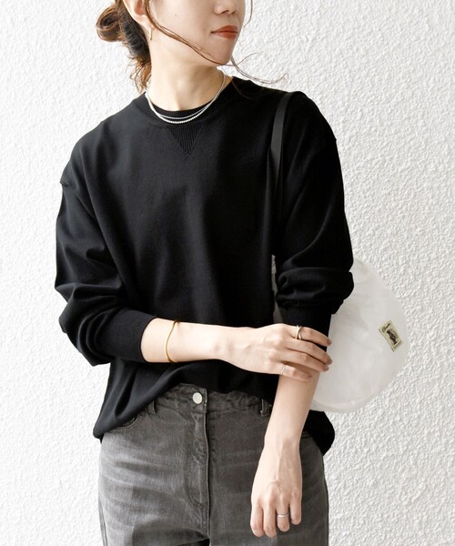 SHIPS any:〈手洗い可能〉スウェットライク ニット プルオーバー