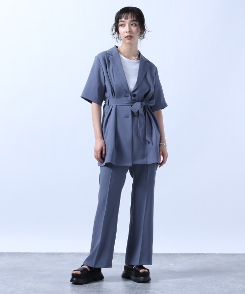 HARE（ハレ）の「ベルトシャツジャケット＊フレアパンツSET UP(HARE