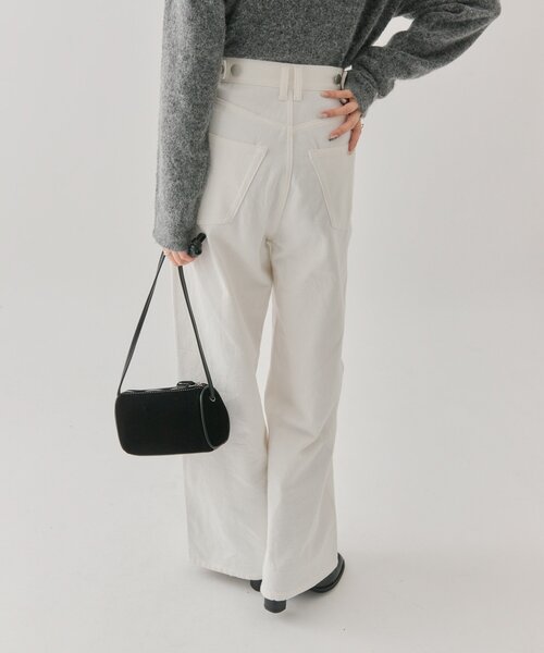 セール】【ウエスト調整可能！】レース切替デニム（デニムパンツ