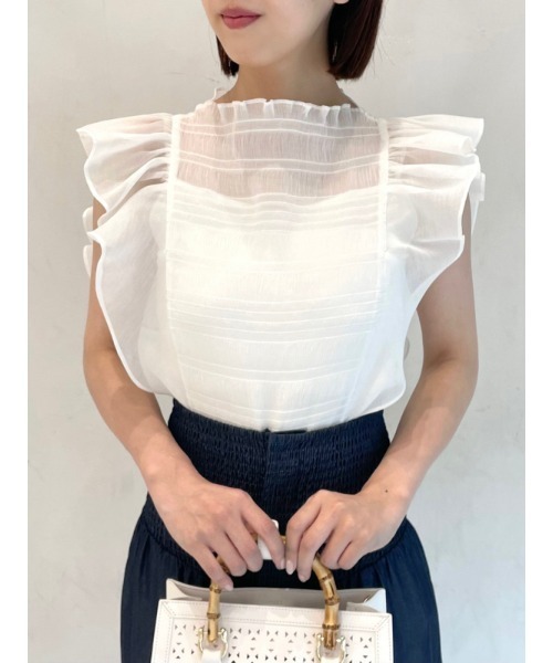 SNIDEL（スナイデル）の「Sustainableシャーリングシアーブラウス