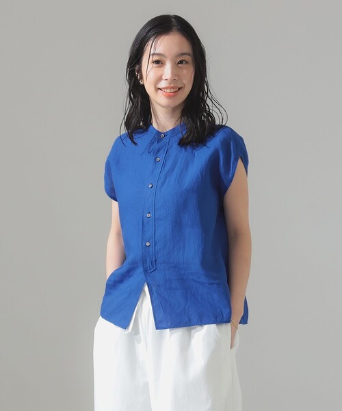 TICCA / リネン フレンチスリーブ シャツ［手洗い可］（シャツ