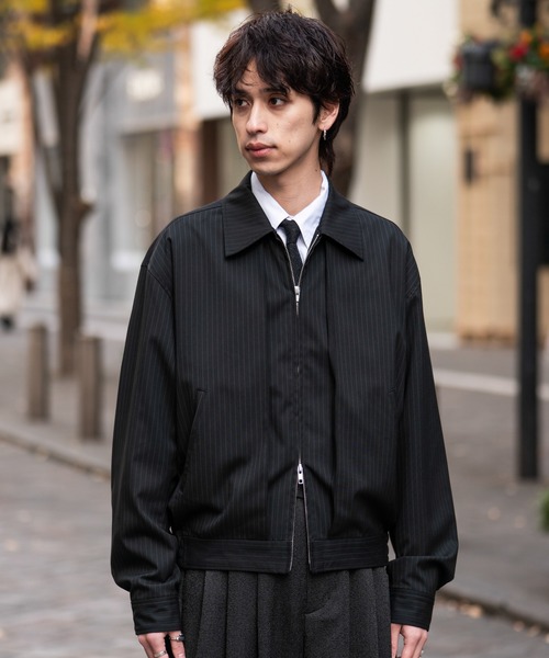 SINSS（シンス）の「Stripe short blouson / ストライプショート