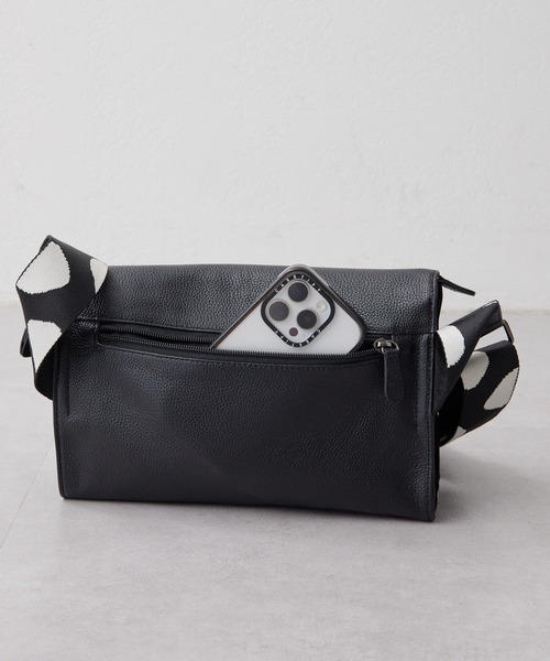 セール】《本革/470g》ワイドテープショルダーバッグ/ボディバッグ