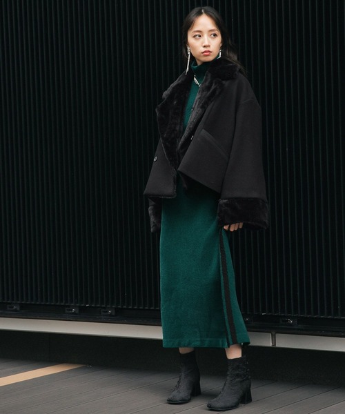 HARE（ハレ）の「ウーリーテックフェイクファーショートコート(HARE