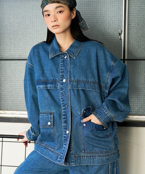 セール】【セットアップ対応】オーバーサイズ デニム ジャケット