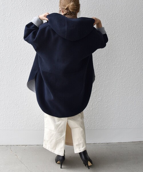 WEB限定】SHIPS any: リバー フーデット ミディ コート2（その他