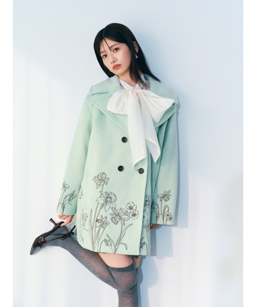 エンブロイダリーコクーンコート（チェスターコート）｜LILY BROWN