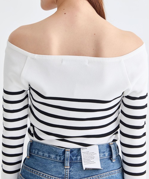 BORDERS at BALCONY/ボーダーズアットバルコニー】BORDER OFF SHOULDER