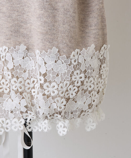 BEARDSLEY（ビアズリー）の「裾レースニット（ニット/セーター）」 - WEAR