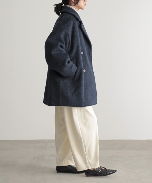 セール】[新色追加]シャギーハーフコート【サスティナブル