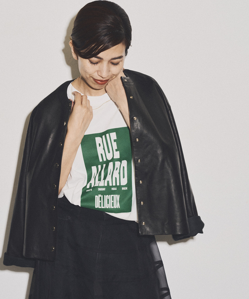 IENA（イエナ）の「シープクルーネックブルゾン（ライダースジャケット