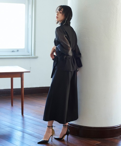 オケージョン対応】シアースリーブバックセパレートパンツドレス 結婚