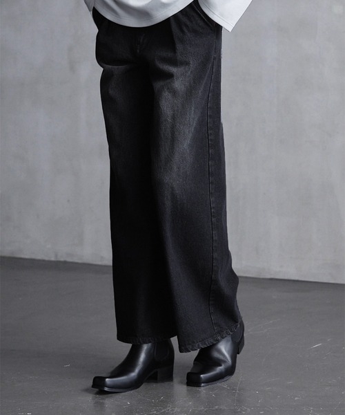 セール】【CALLNE】Squaretoe Real Leather Heelboots / スクエアトゥ