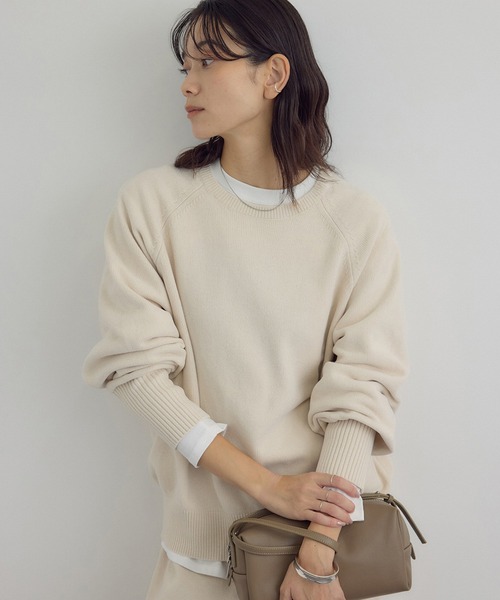 クロップドプルオーバー-CreamyCotton /クリーミーコットン-（ニット