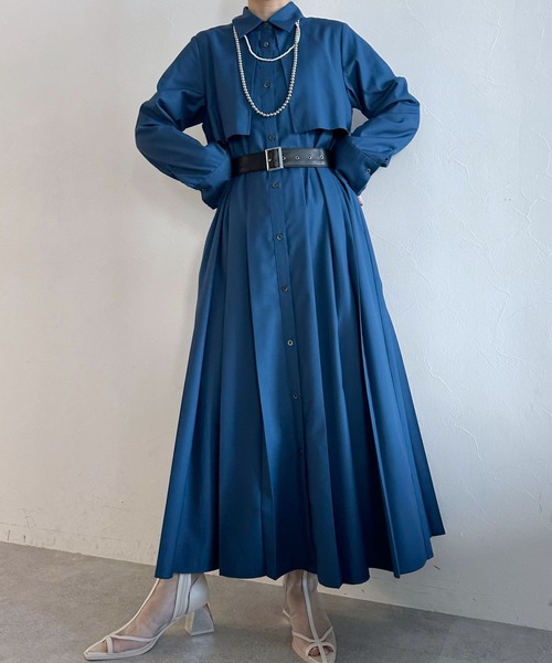 HARE（ハレ）の「プリーツフェイクレザーベルトワンピース(HARE