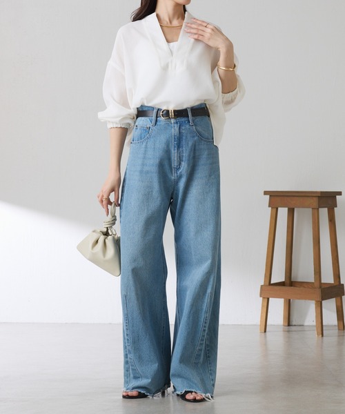 Q.anos/ブルージュデニム/WEB限定/新サイズ展開（デニムパンツ