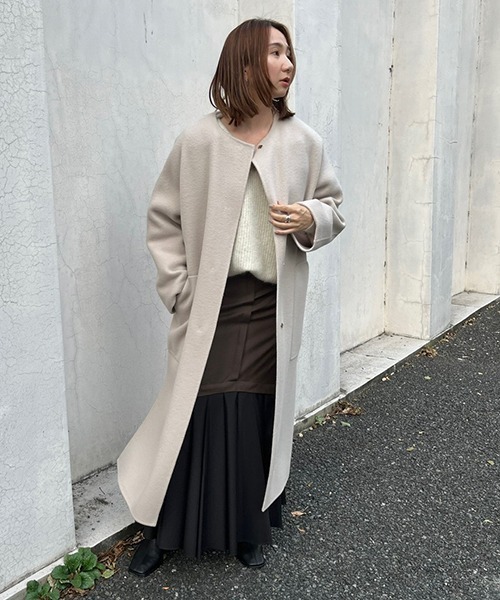 FRAY I.D（フレイアイディー）の「ウールカシミアバイカラーリバー