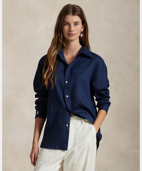 オーバーサイズ フィット リネン シャツ（シャツ/ブラウス）｜POLO