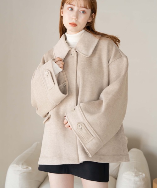 hinari（ヒナリ）の「ビッグカラーミドルコート（その他アウター