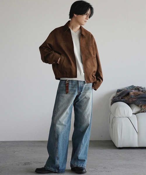 ARTIFICIAL GRAIN / FAUX SUEDE ZIP BLOUSON（ブルゾン）｜WYM LIDNM
