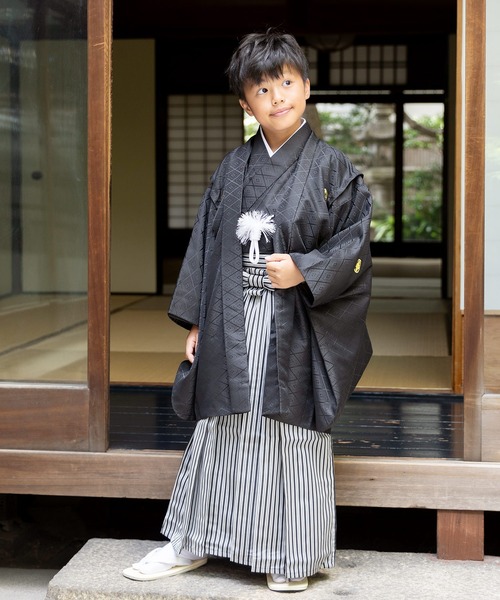 ボーイズ 羽織袴セット 男の子 10歳 13歳 金刺繍紋入り ハーフ成人式